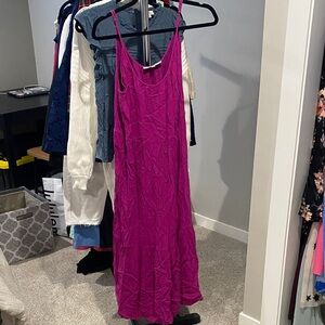LOFT Vibrant Pink Maxi Dress